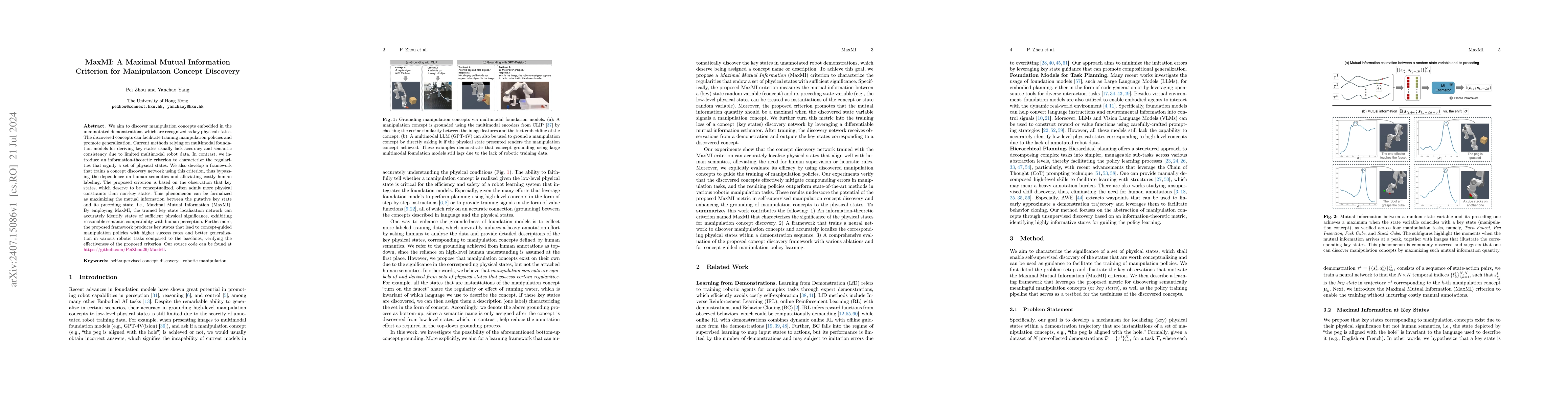 Thumbnail for MaxMI: A Maximal Mutual Information Criterion for Manipulation Concept
  Discovery