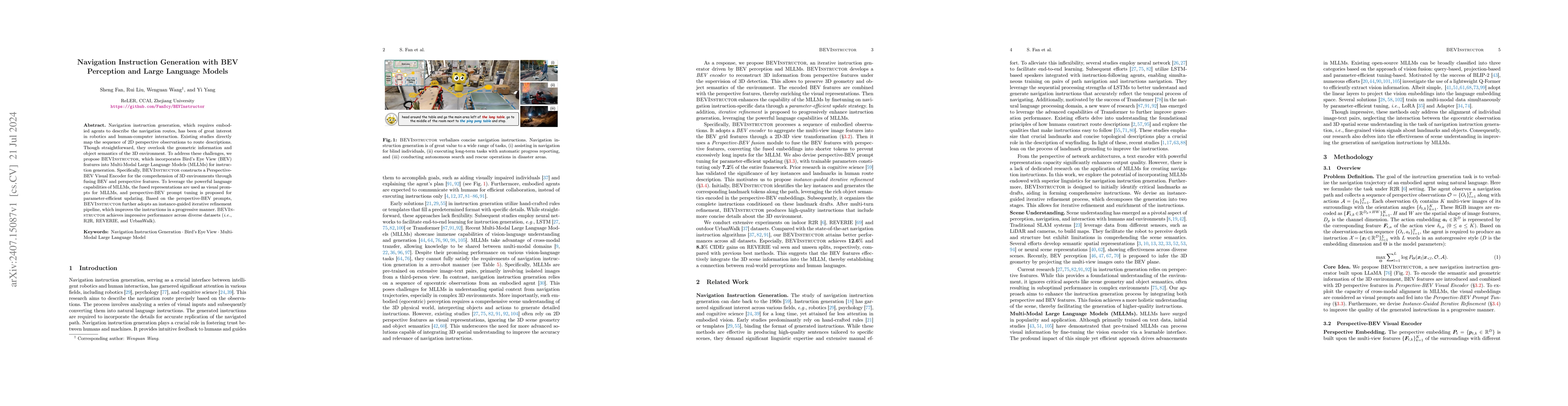 Thumbnail for Navigation Instruction Generation with BEV Perception and Large Language
  Models