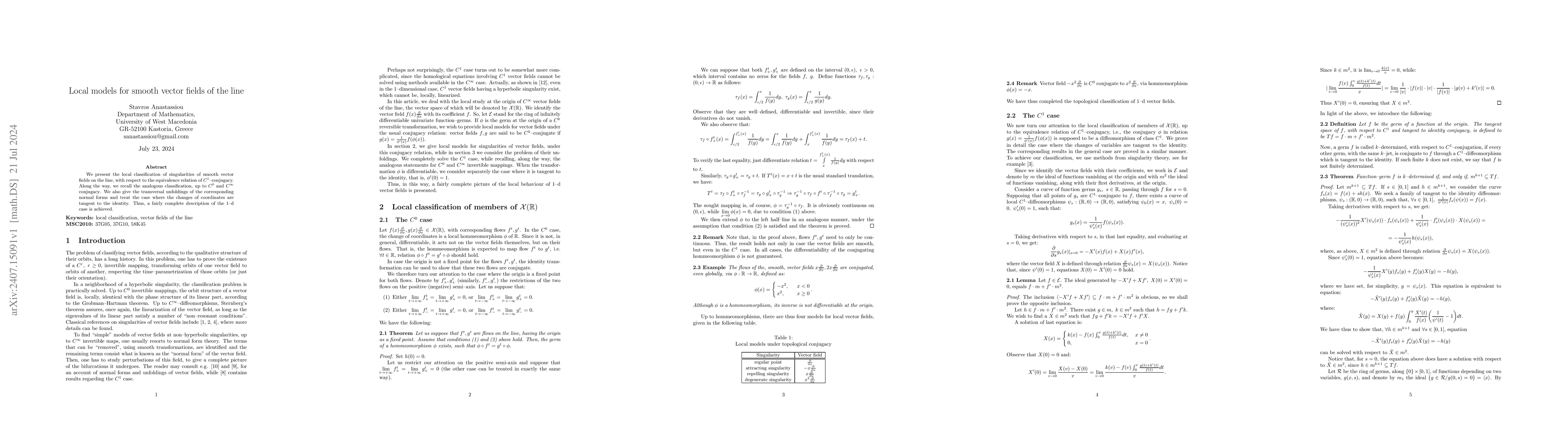 Thumbnail for Local models for smooth vector fields of the line