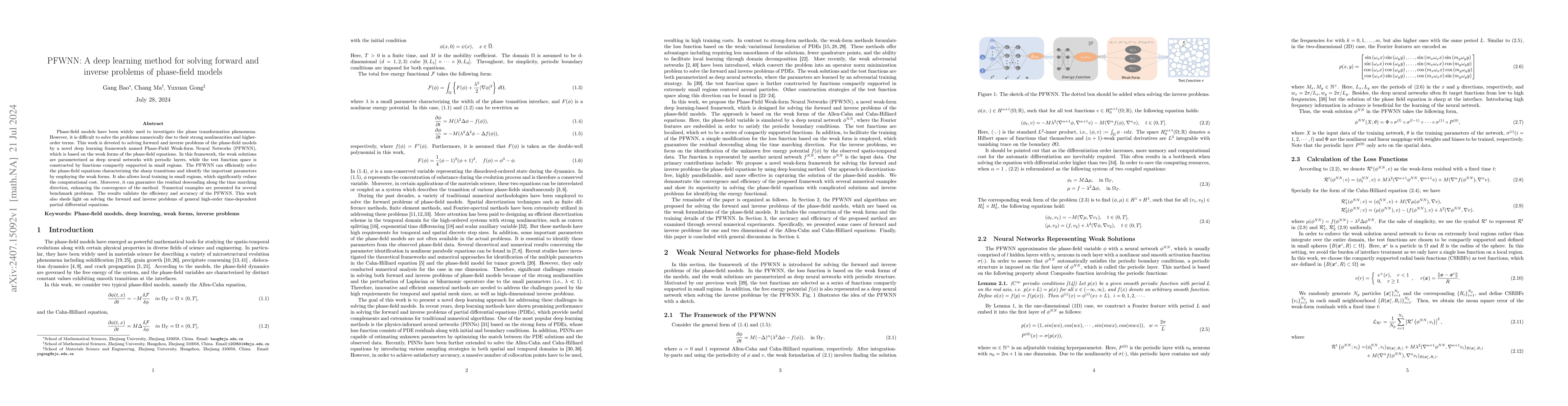 Thumbnail for PFWNN: A deep learning method for solving forward and inverse problems
  of phase-field models