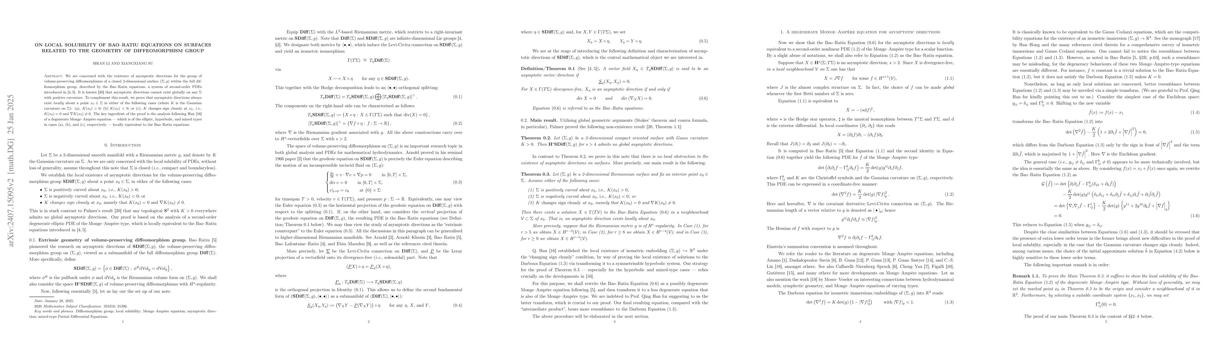 Thumbnail for On local solubility of Bao--Ratiu equations on surfaces related to the
  geometry of diffeomorphism group