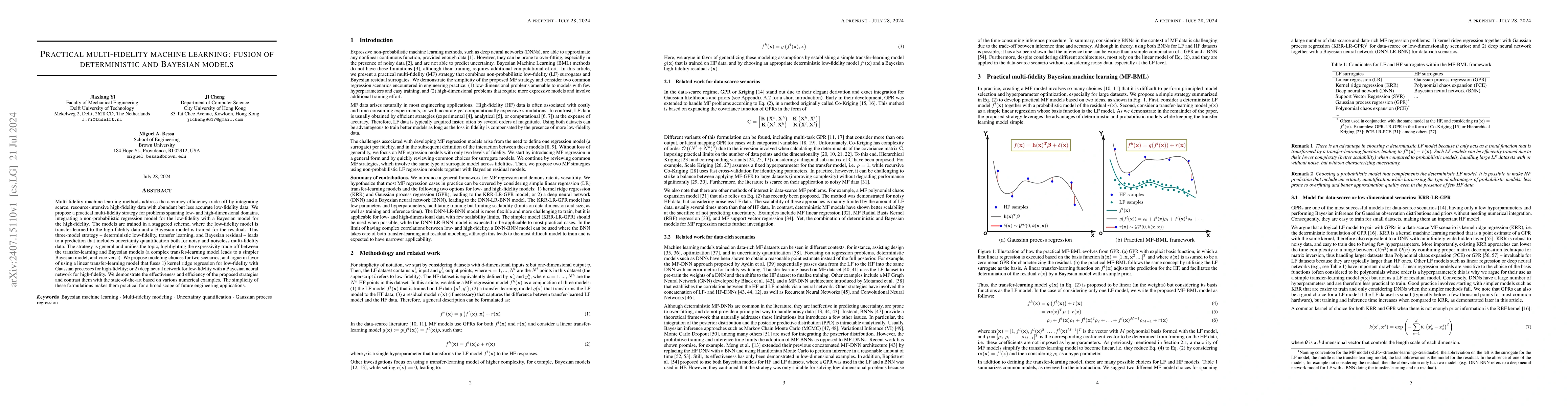 Thumbnail for Practical multi-fidelity machine learning: fusion of deterministic and
  Bayesian models