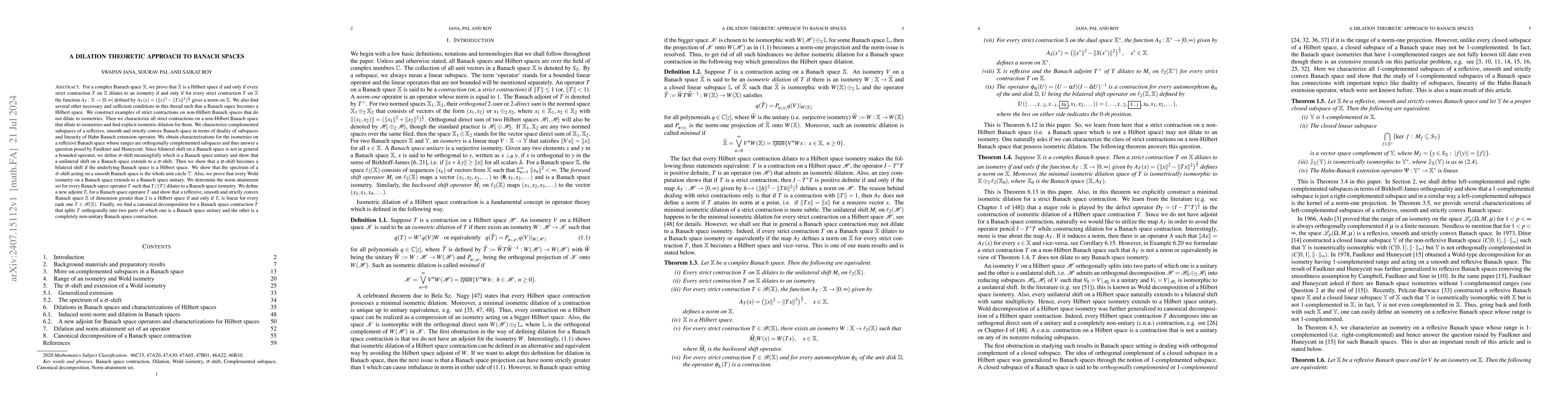 Thumbnail for A dilation theoretic approach to Banach spaces
