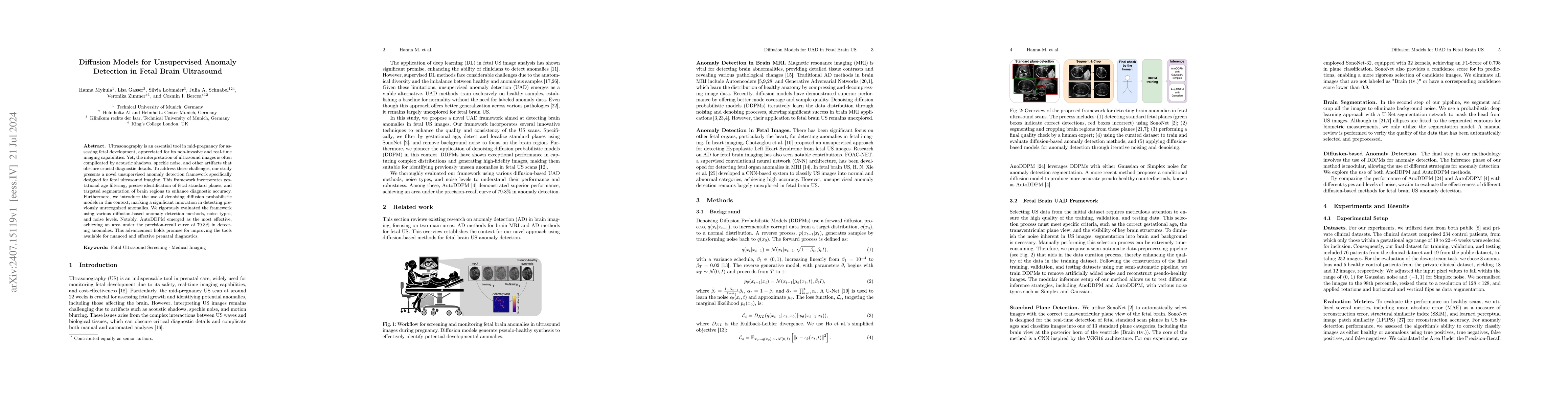Thumbnail for Diffusion Models for Unsupervised Anomaly Detection in Fetal Brain
  Ultrasound