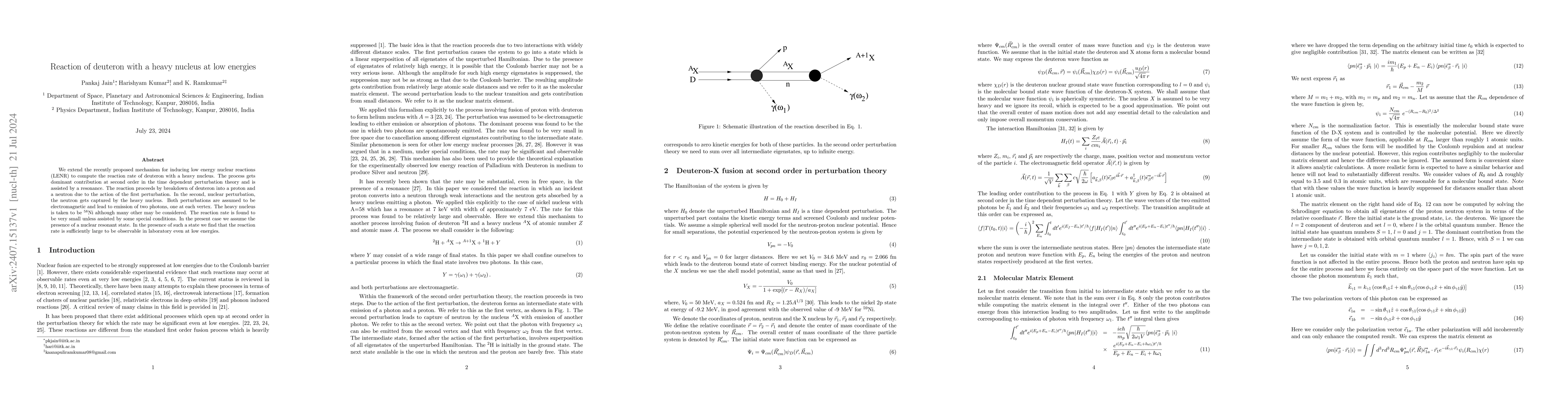 Thumbnail for Reaction of deuteron with a heavy nucleus at low energies