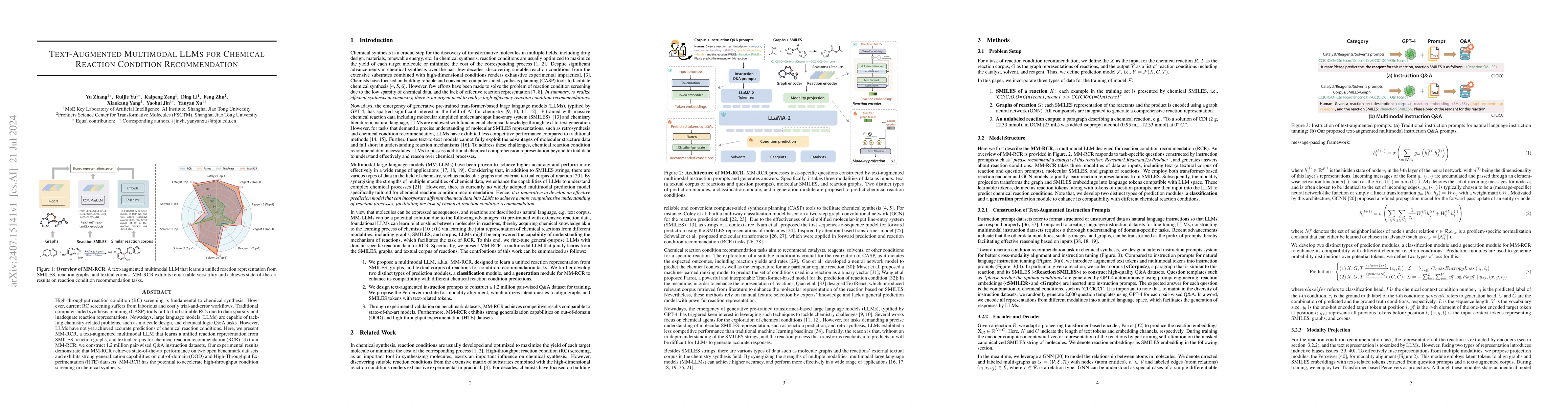 Thumbnail for Text-Augmented Multimodal LLMs for Chemical Reaction Condition
  Recommendation