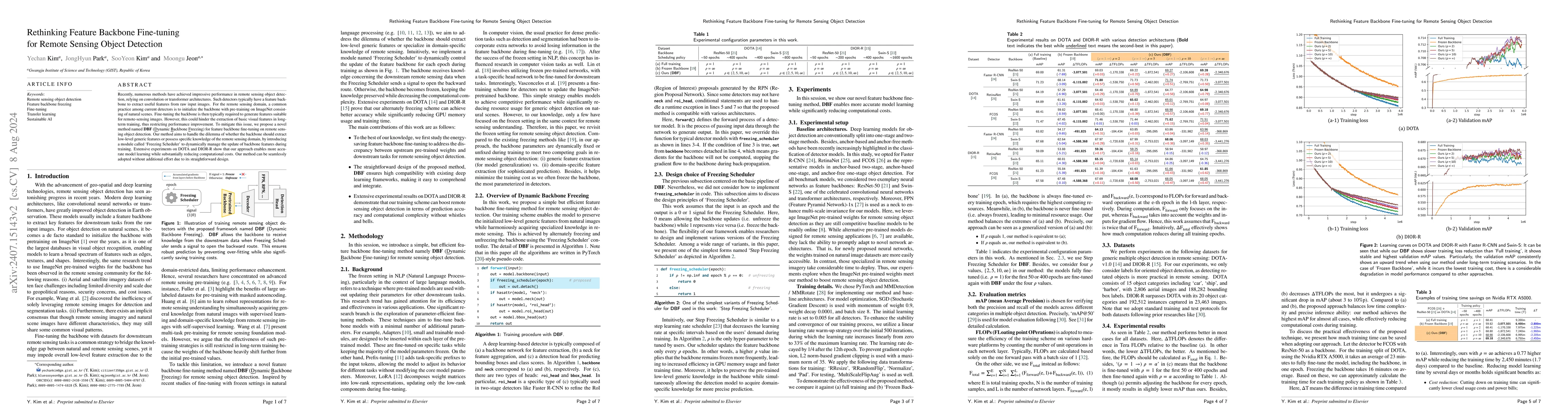 Thumbnail for Rethinking Feature Backbone Fine-tuning for Remote Sensing Object
  Detection