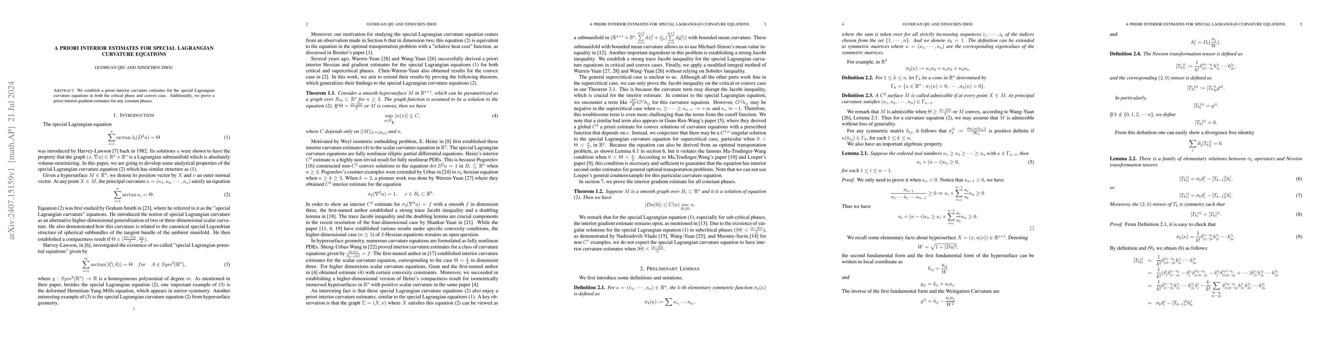 Thumbnail for A priori interior estimates for special Lagrangian curvature equations