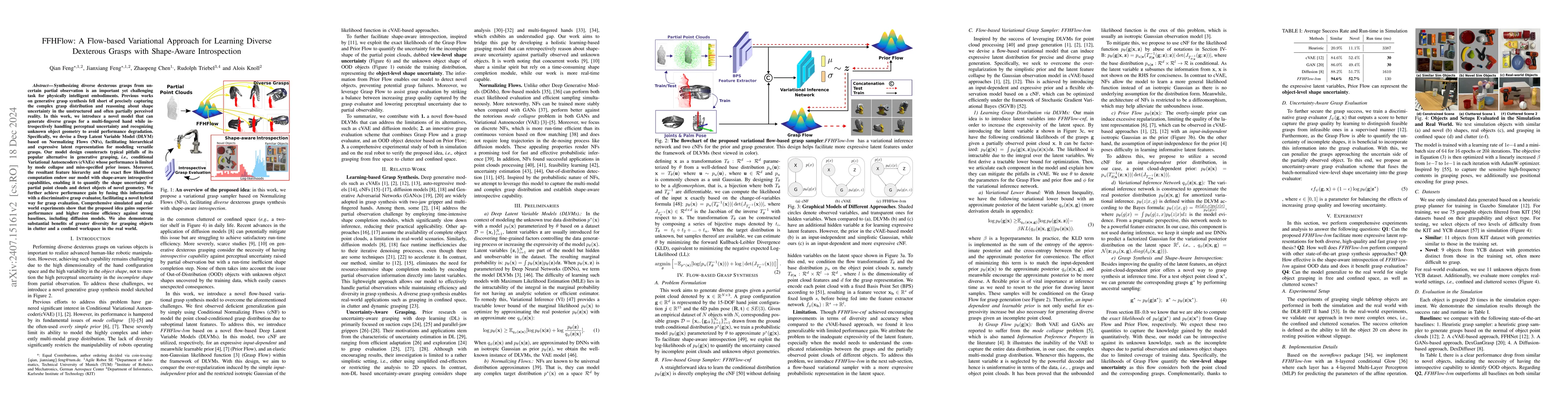 Thumbnail for FFHFlow: A Flow-based Variational Approach for Multi-fingered Grasp
  Synthesis in Real Time