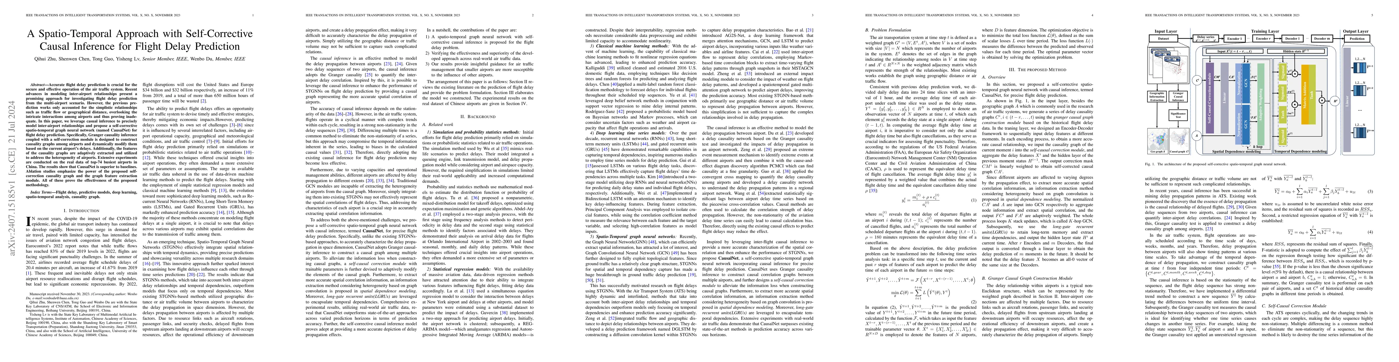 Thumbnail for A Spatio-Temporal Approach with Self-Corrective Causal Inference for
  Flight Delay Prediction