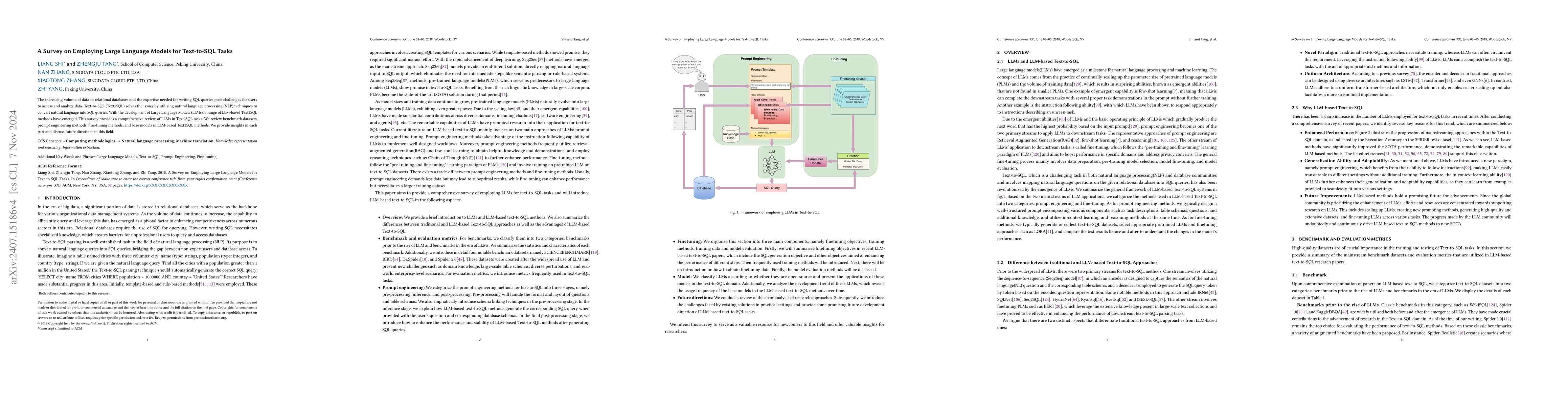 Thumbnail for A Survey on Employing Large Language Models for Text-to-SQL Tasks
