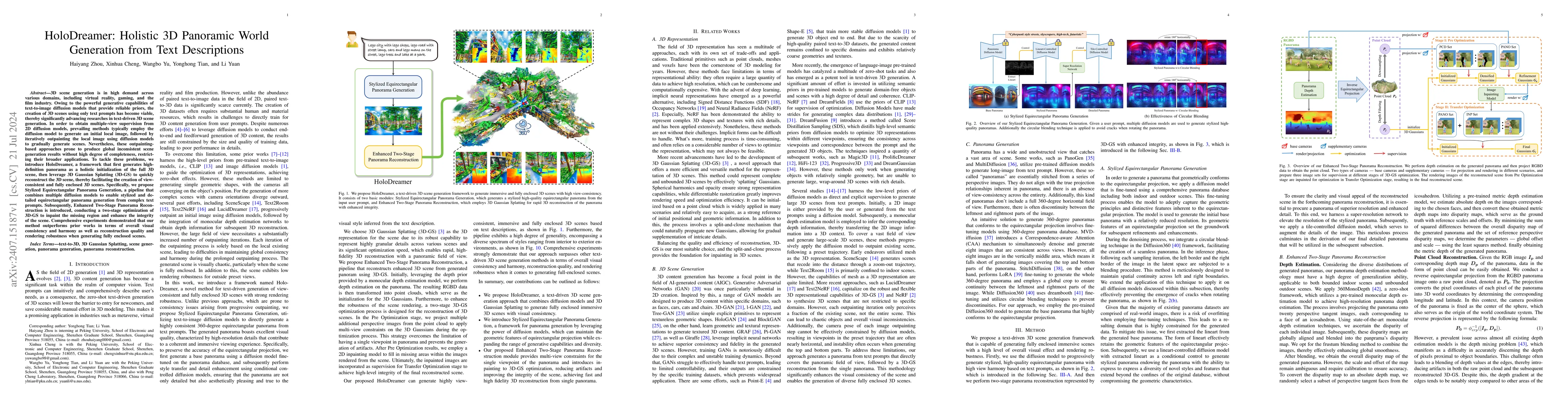 Thumbnail for HoloDreamer: Holistic 3D Panoramic World Generation from Text
  Descriptions