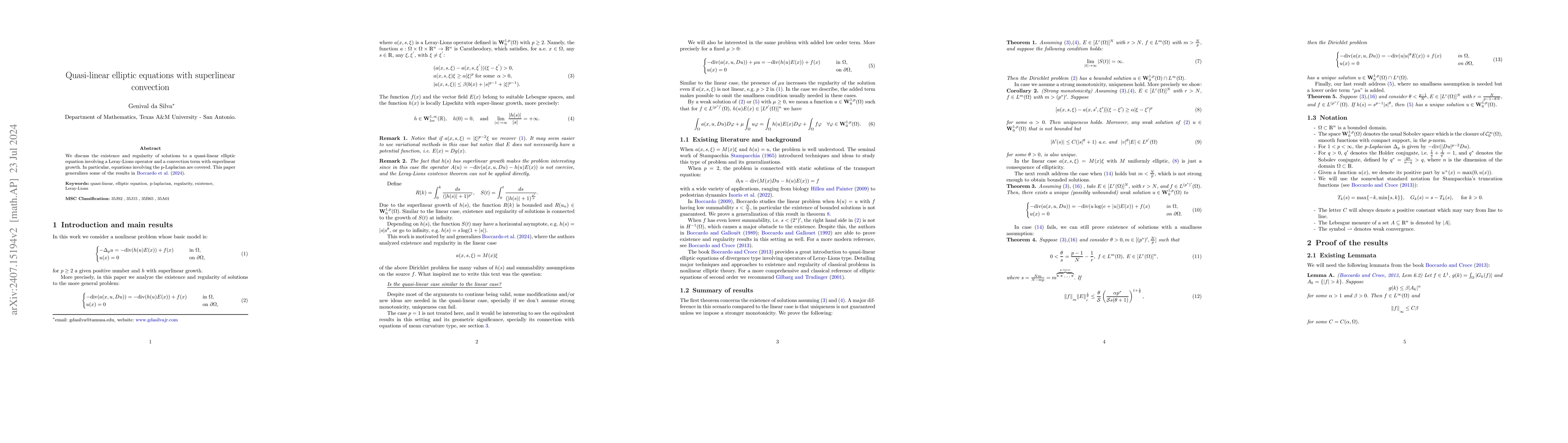 Thumbnail for Quasi-linear elliptic equations with superlinear convection