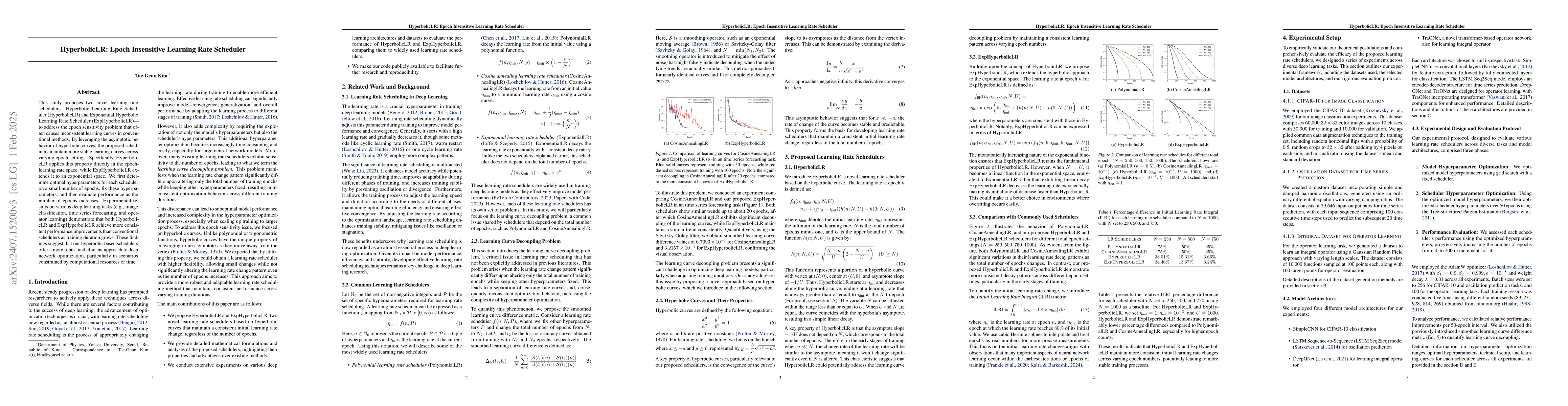Thumbnail for HyperbolicLR: Epoch insensitive learning rate scheduler