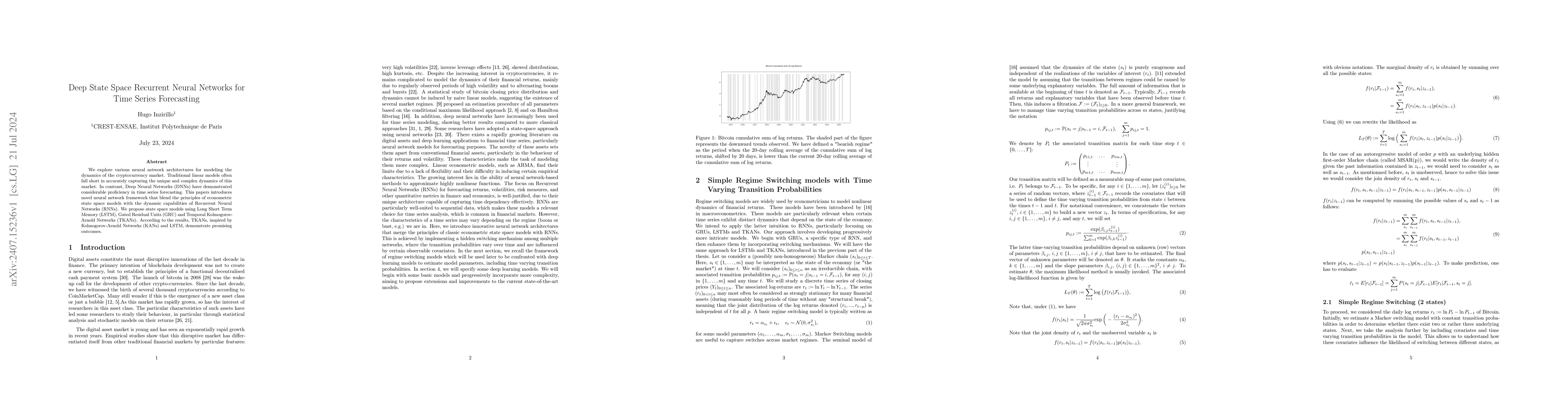 Thumbnail for Deep State Space Recurrent Neural Networks for Time Series Forecasting