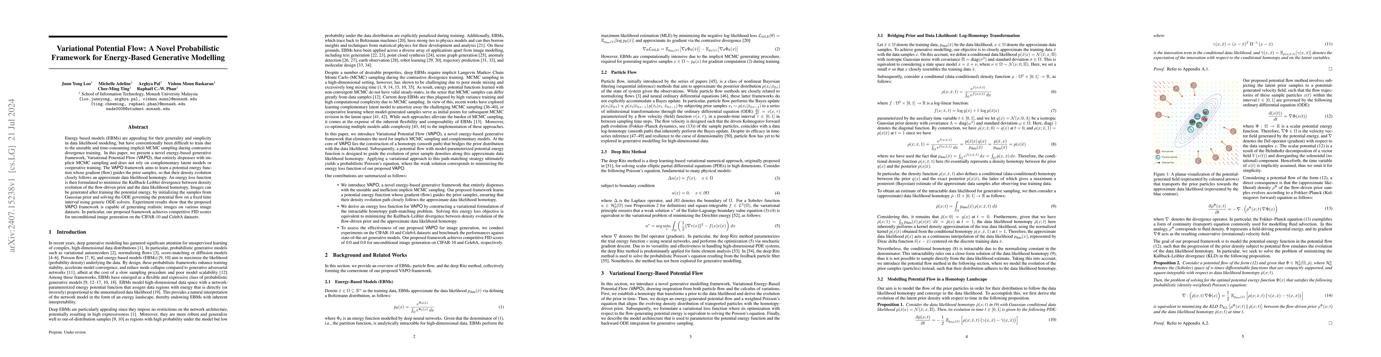 Thumbnail for Variational Potential Flow: A Novel Probabilistic Framework for
  Energy-Based Generative Modelling