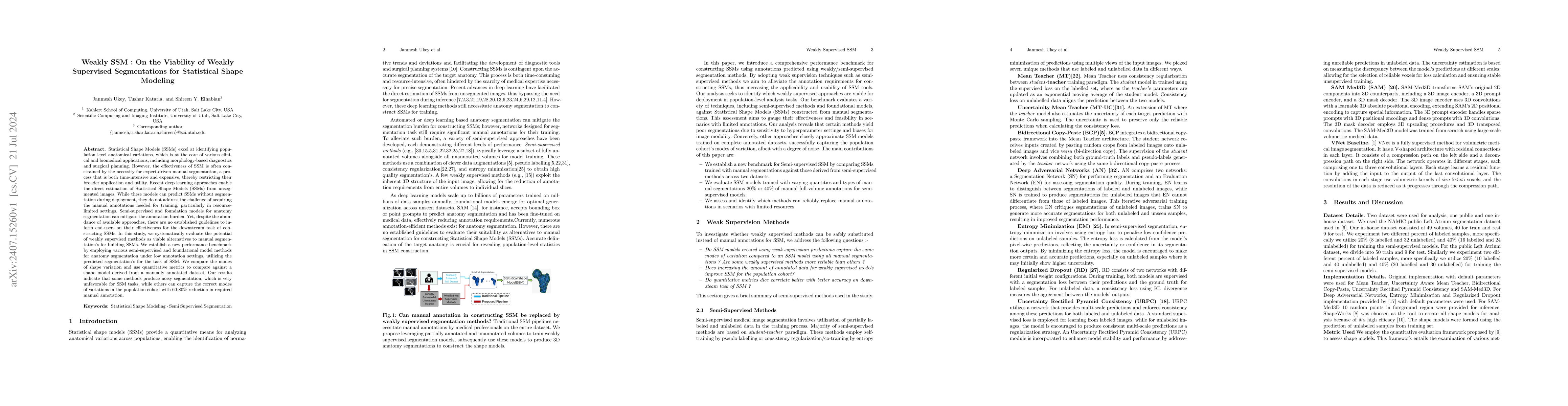 Thumbnail for Weakly SSM : On the Viability of Weakly Supervised Segmentations for
  Statistical Shape Modeling