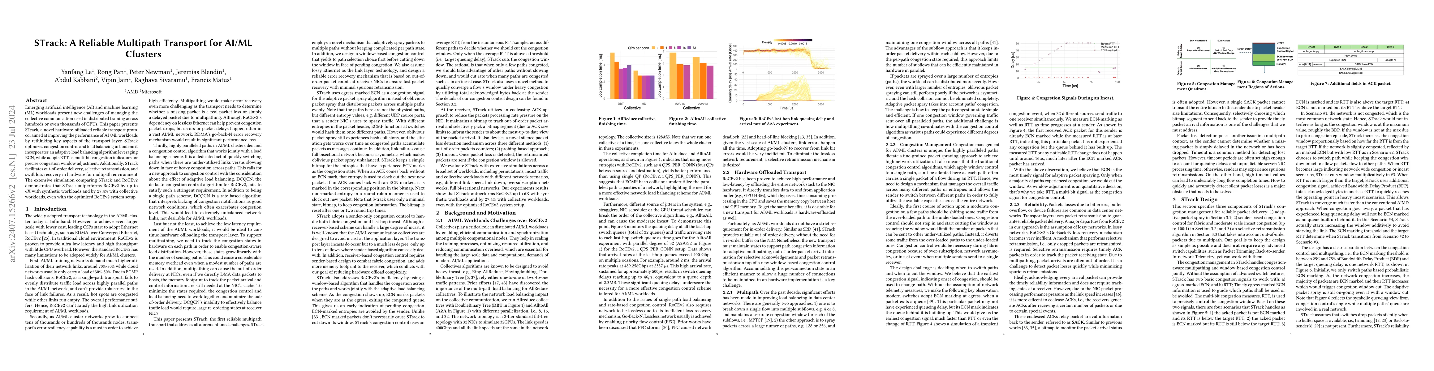 Thumbnail for STrack: A Reliable Multipath Transport for AI/ML Clusters