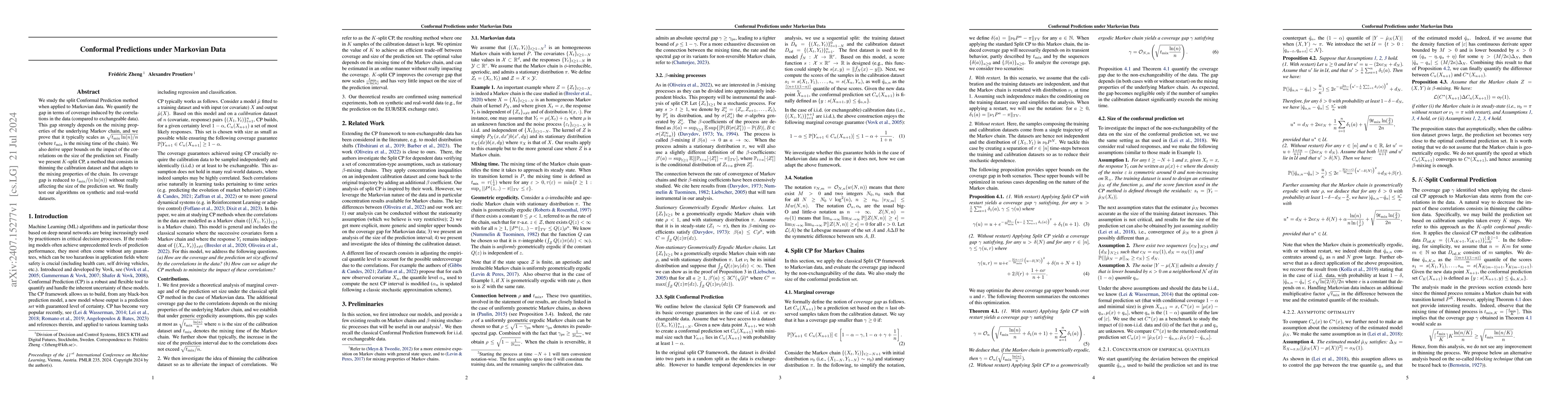 Thumbnail for Conformal Predictions under Markovian Data