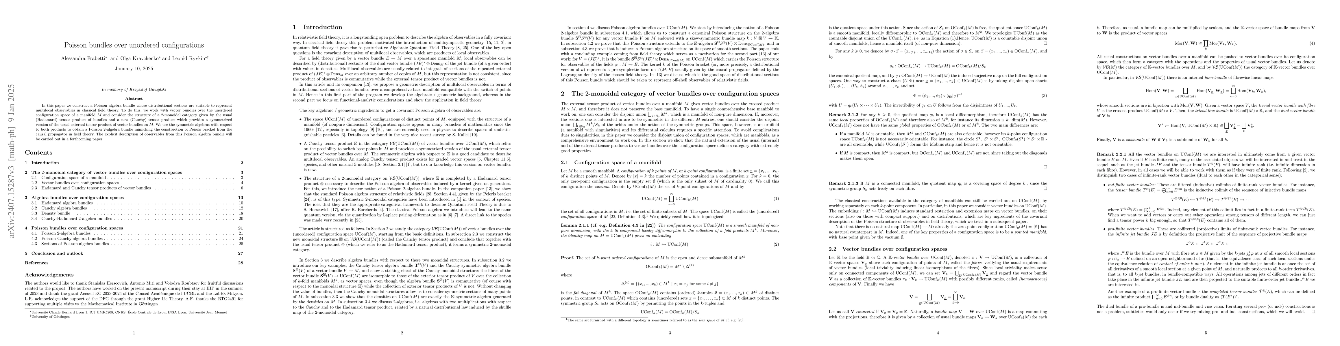 Thumbnail for Poisson bundles over unordered configurations