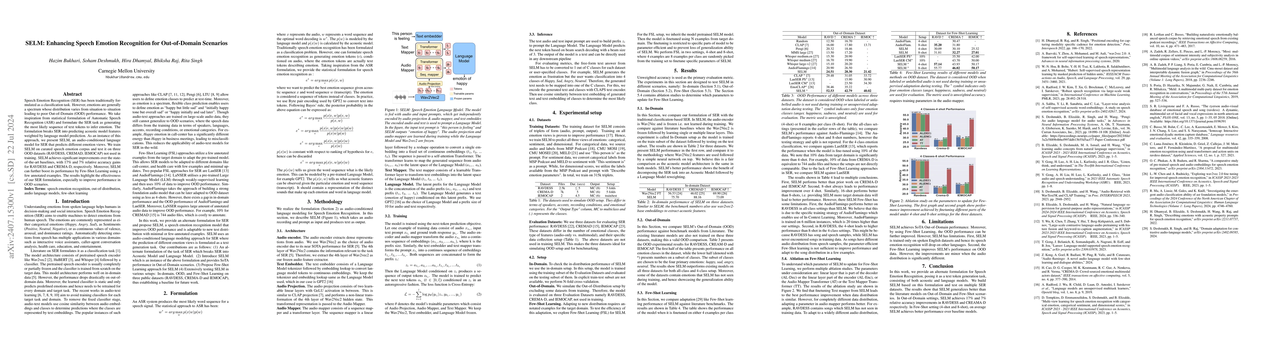 Thumbnail for SELM: Enhancing Speech Emotion Recognition for Out-of-Domain Scenarios