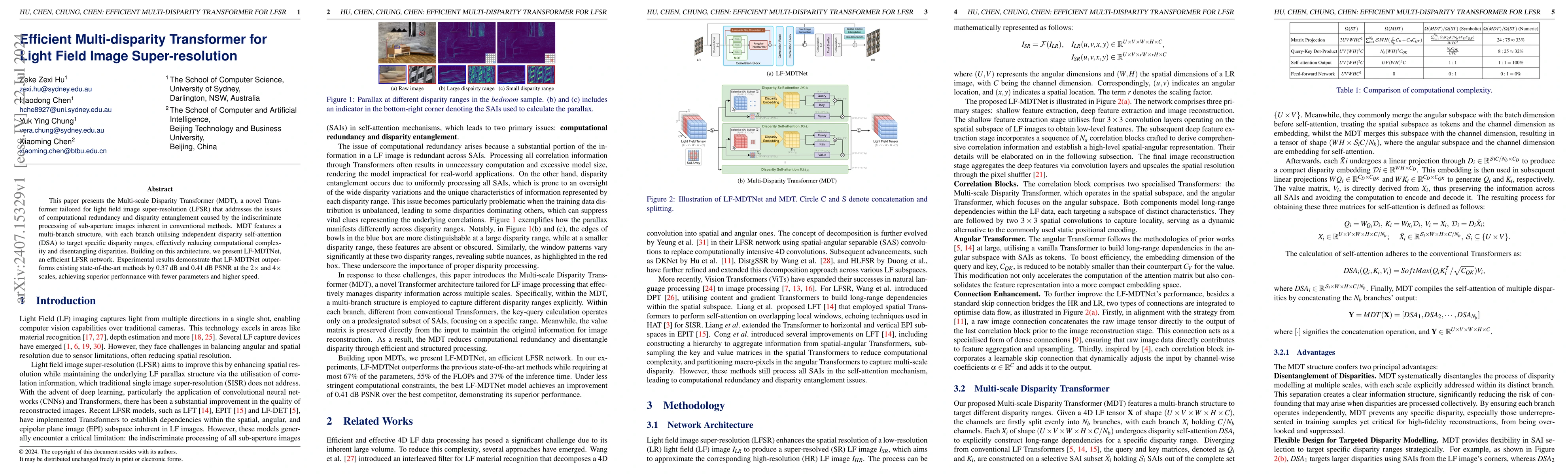 Thumbnail for Efficient Multi-disparity Transformer for Light Field Image
  Super-resolution