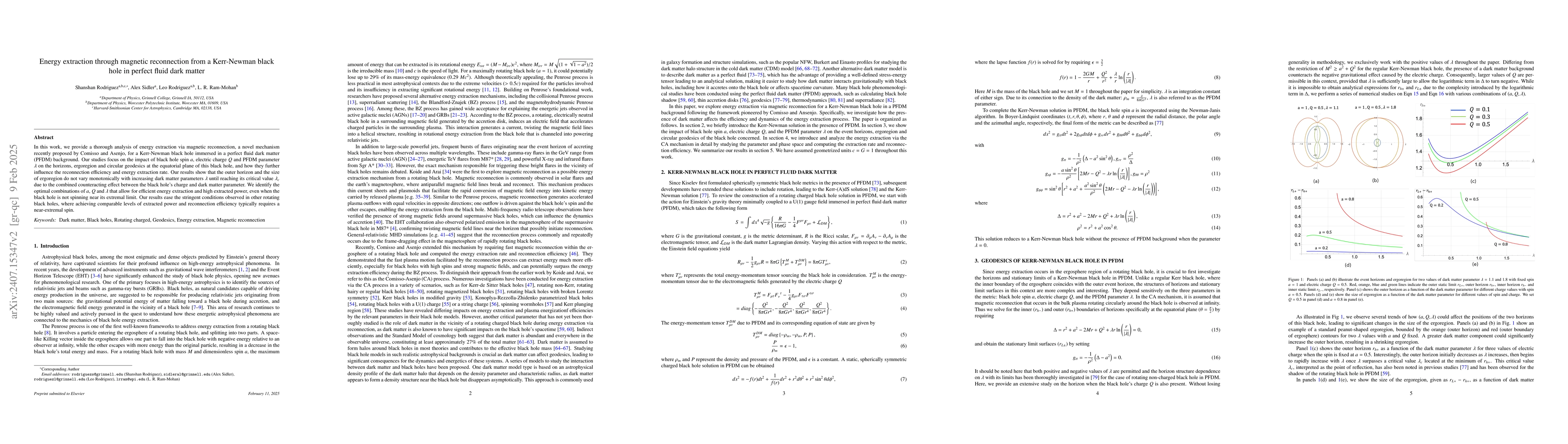 Thumbnail for Energy extraction through Comisso-Asenjo process from a Kerr-Newman
  black hole in perfect fluid dark matter