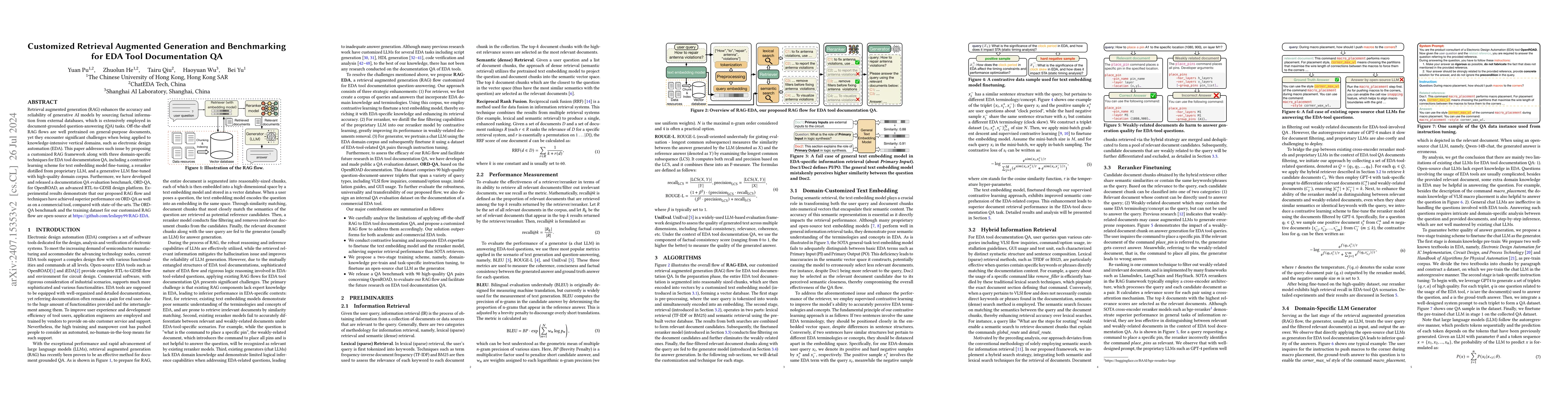 Thumbnail for Customized Retrieval Augmented Generation and Benchmarking for EDA Tool
  Documentation QA