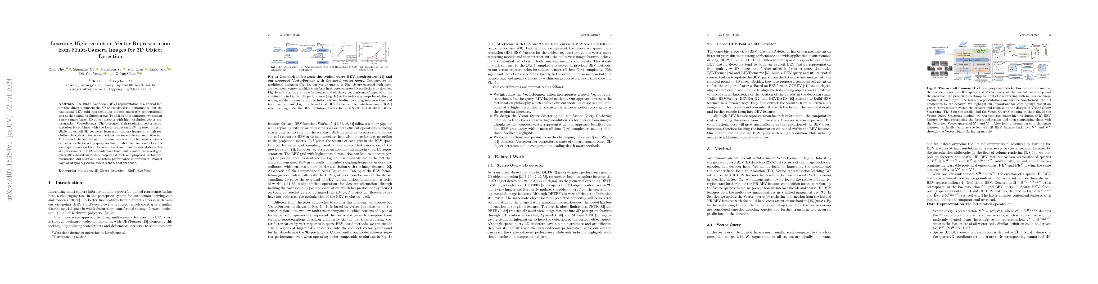 Thumbnail for Learning High-resolution Vector Representation from Multi-Camera Images
  for 3D Object Detection