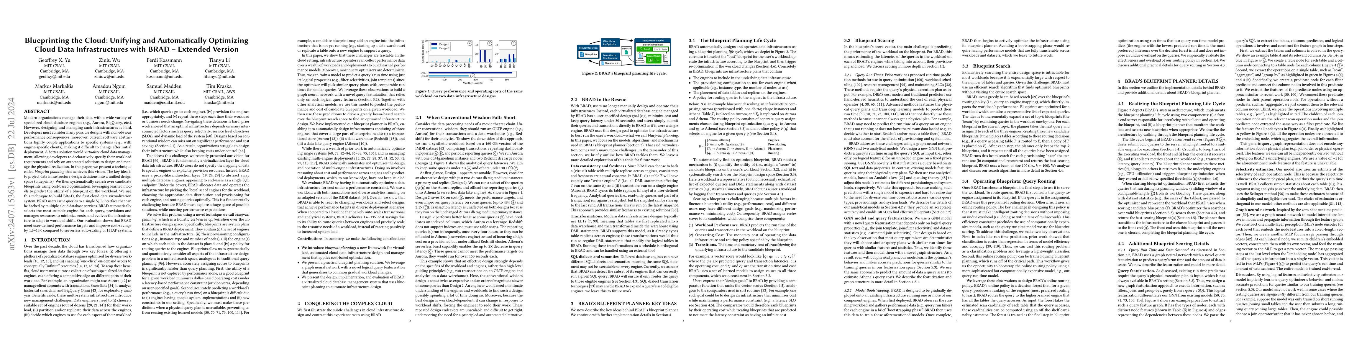 Thumbnail for Blueprinting the Cloud: Unifying and Automatically Optimizing Cloud Data
  Infrastructures with BRAD -- Extended Version