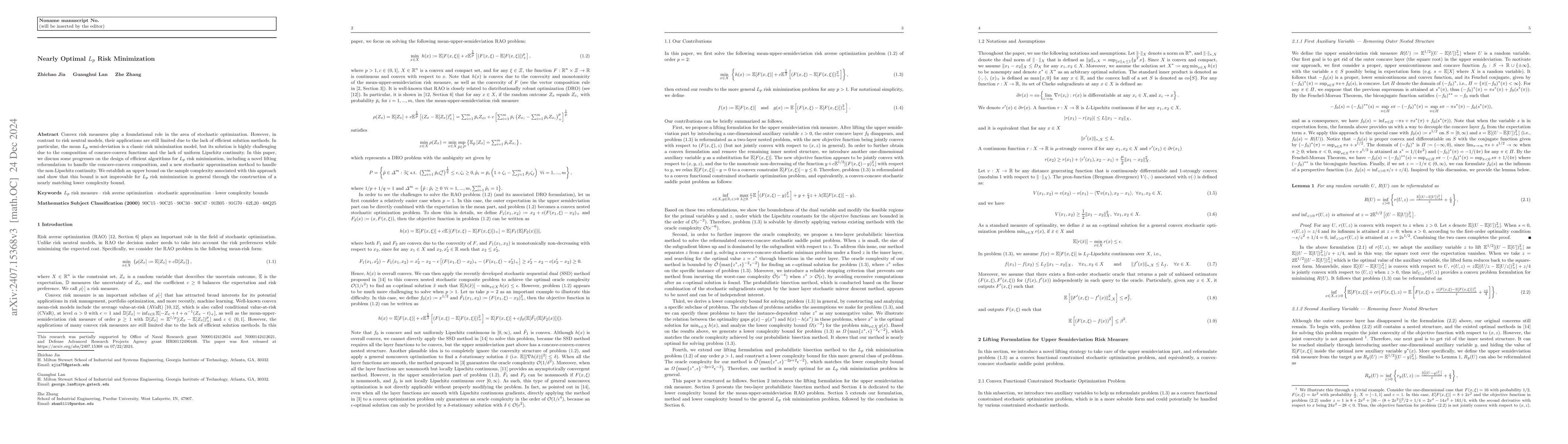 Thumbnail for Nearly Optimal $L_p$ Risk Minimization