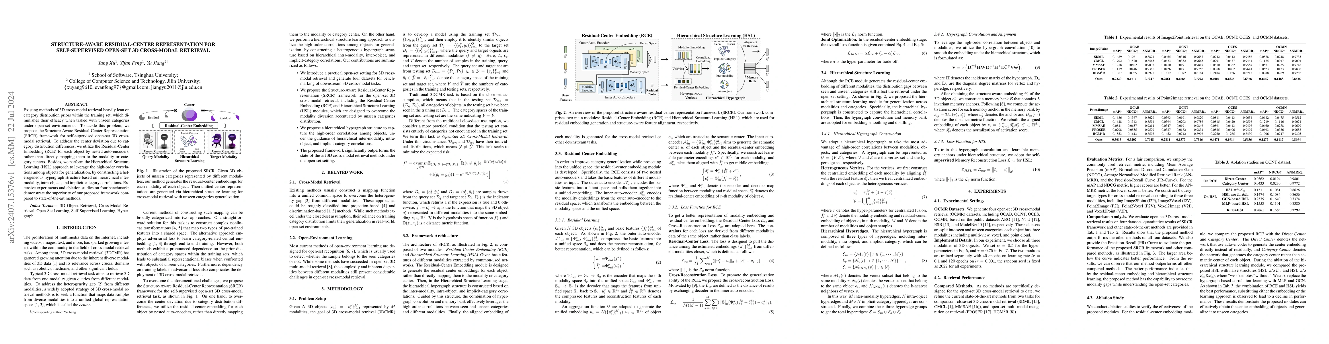 Thumbnail for Structure-Aware Residual-Center Representation for Self-Supervised
  Open-Set 3D Cross-Modal Retrieval