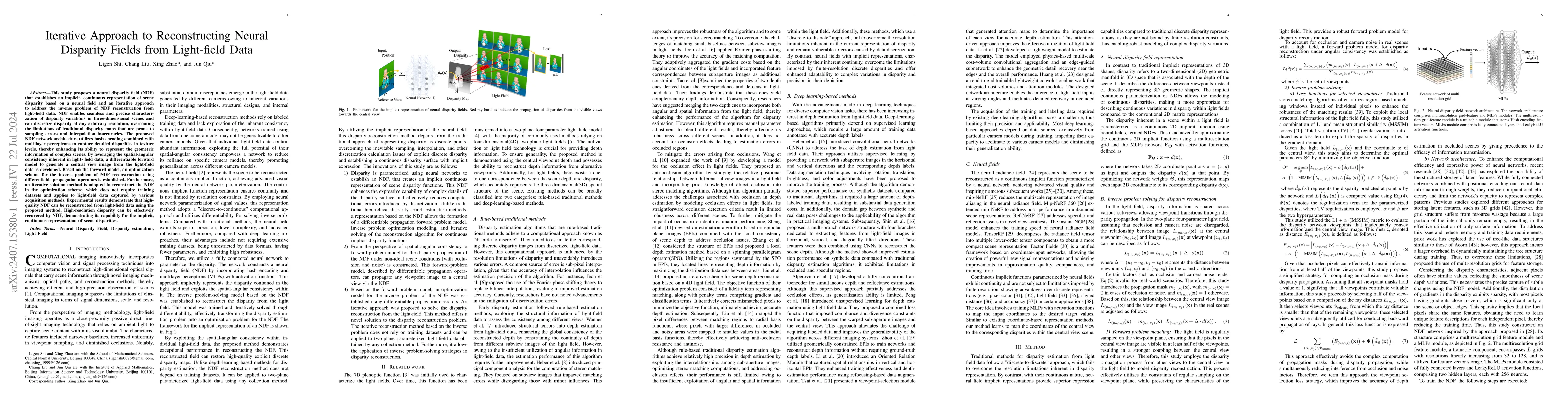 Thumbnail for Iterative approach to reconstructing neural disparity fields from
  light-field data