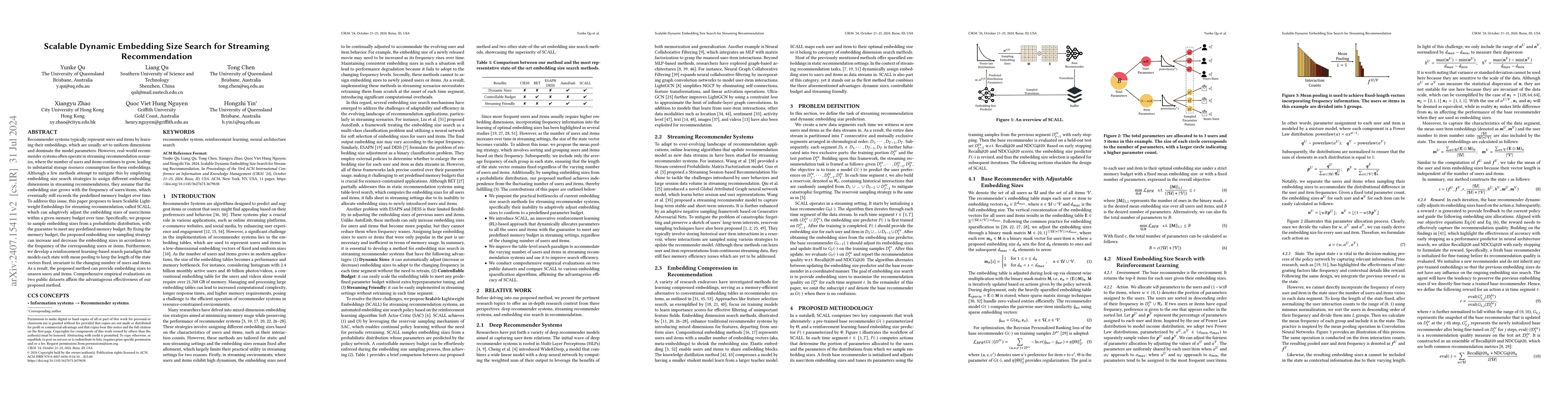 Thumbnail for Scalable Dynamic Embedding Size Search for Streaming Recommendation