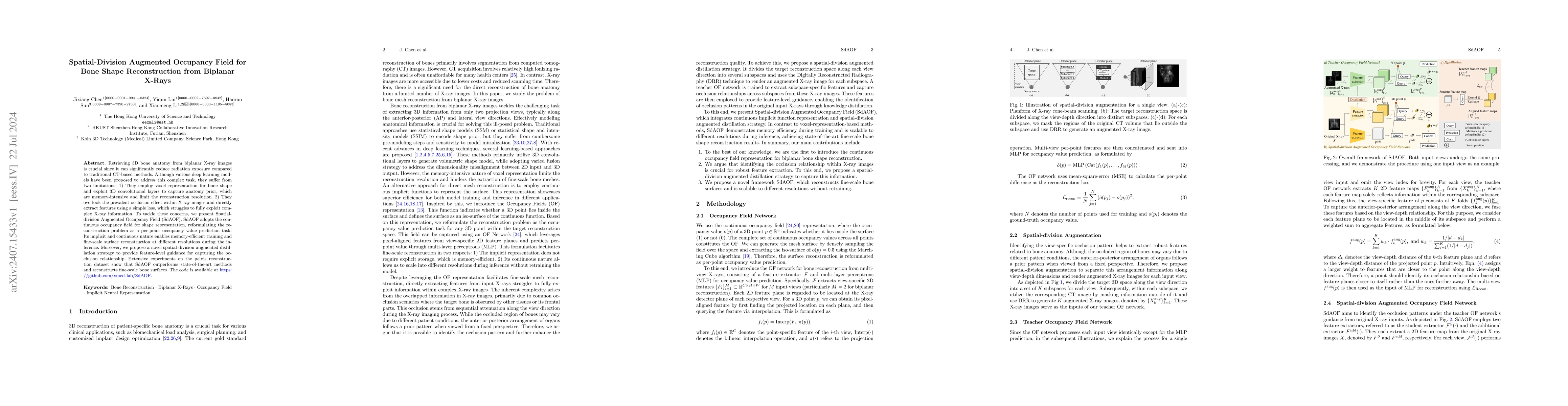 Thumbnail for Spatial-Division Augmented Occupancy Field for Bone Shape Reconstruction
  from Biplanar X-Rays