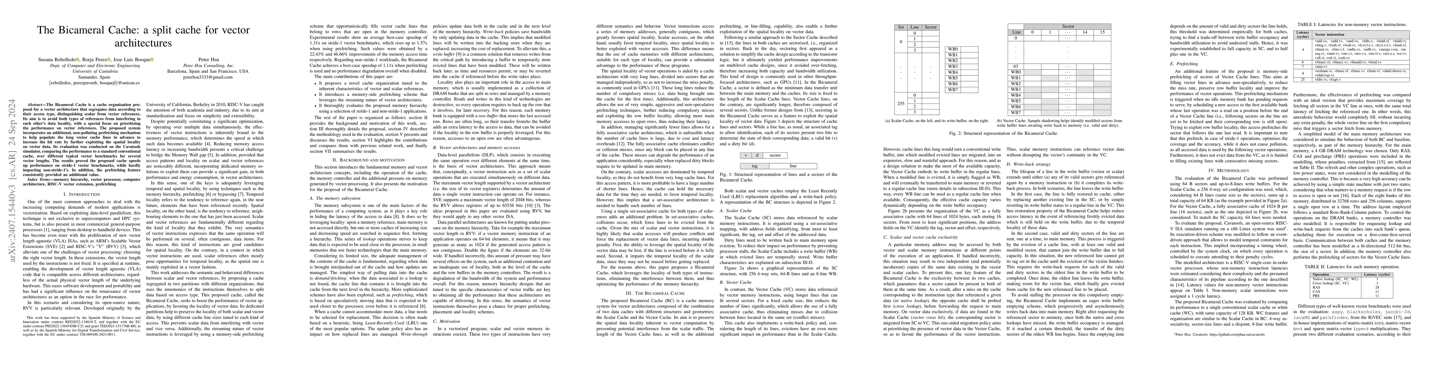 Thumbnail for The Bicameral Cache: a split cache for vector architectures