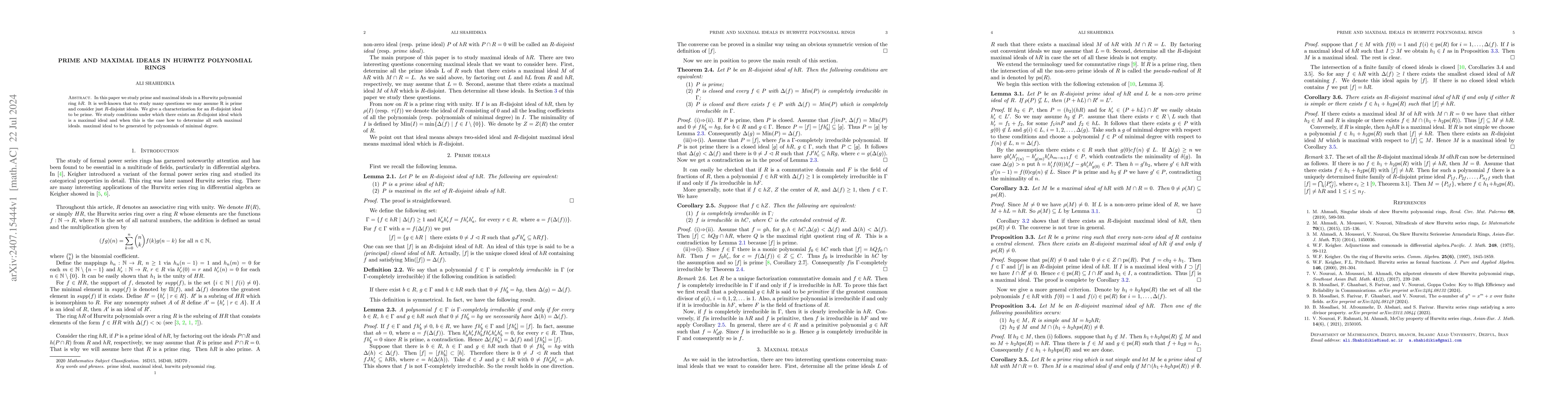 Thumbnail for Prime and maximal ideals in Hurwitz polynomial rings