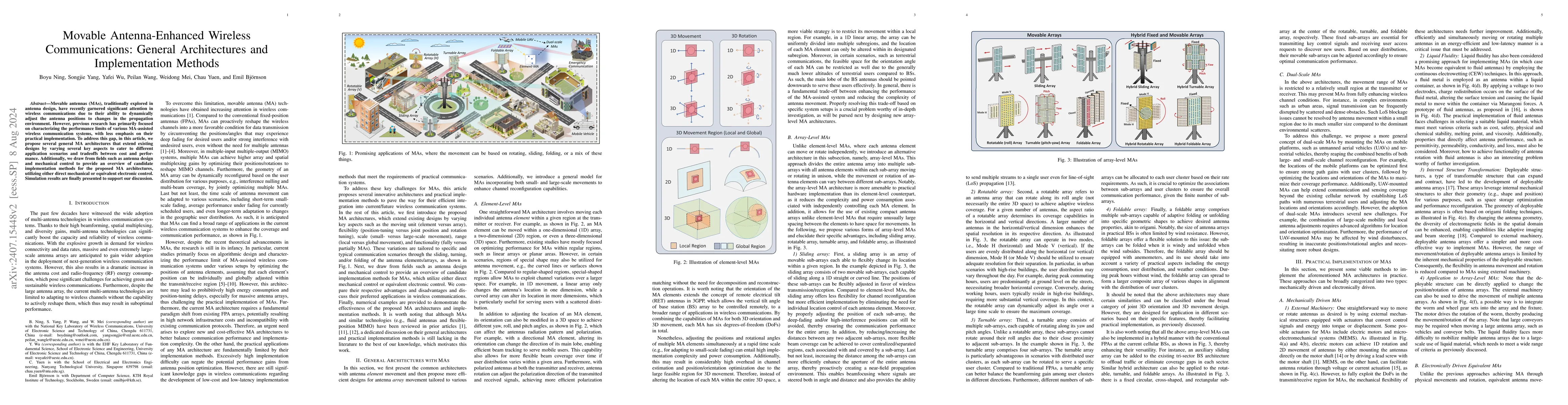Thumbnail for Movable Antenna-Enhanced Wireless Communications: General Architectures
  and Implementation Methods