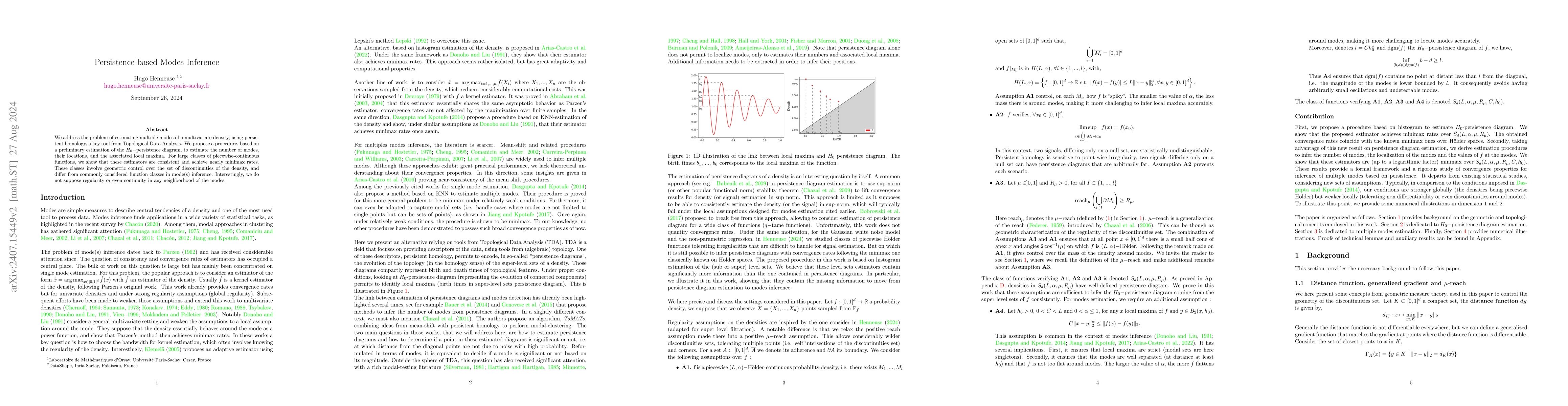 Thumbnail for Persistence-based Modes Inference