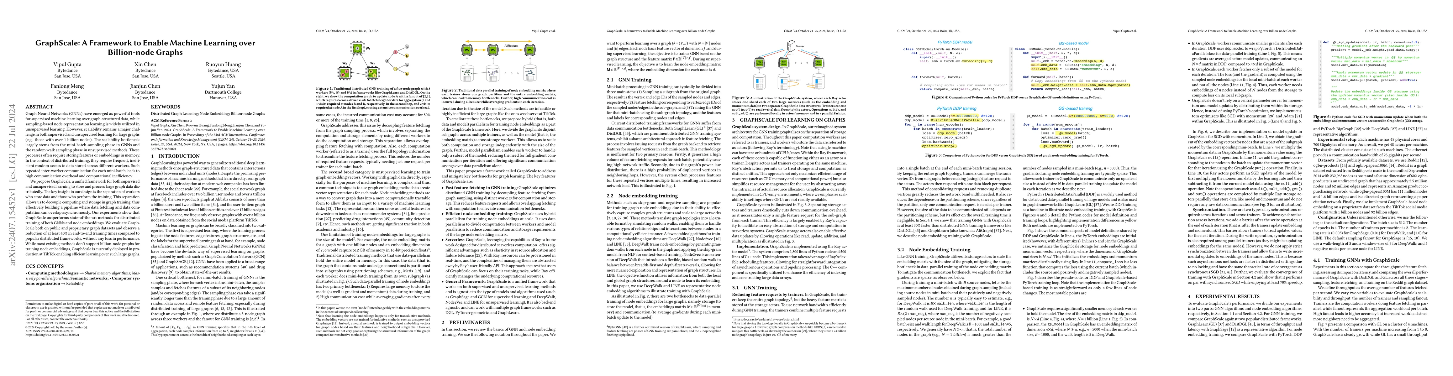 Thumbnail for GraphScale: A Framework to Enable Machine Learning over Billion-node
  Graphs