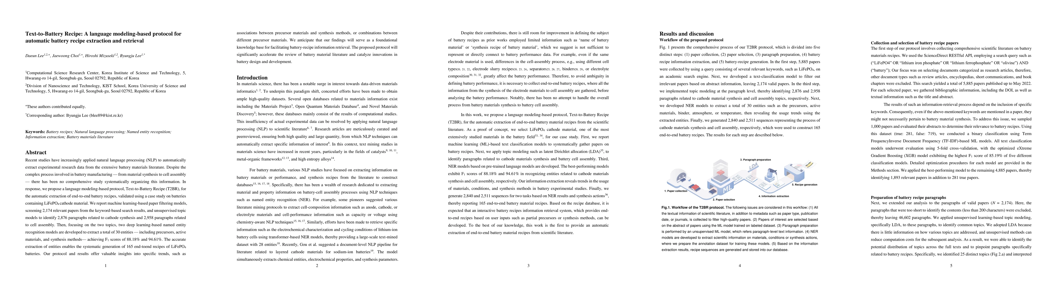 Thumbnail for Text-to-Battery Recipe: A language modeling-based protocol for automatic
  battery recipe extraction and retrieval