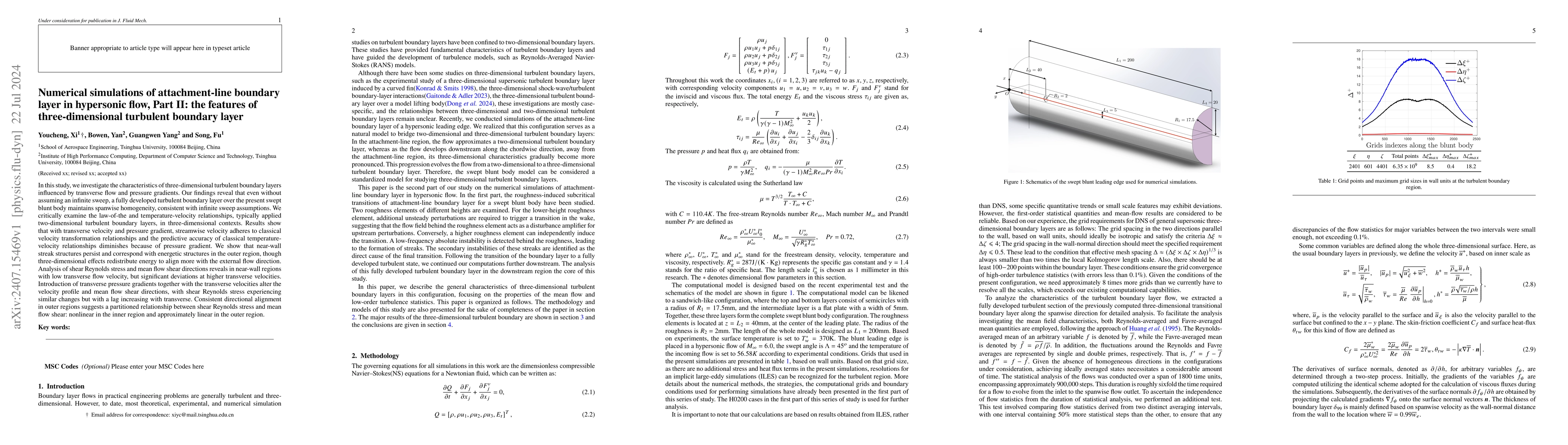 Thumbnail for Numerical simulations of attachment-line boundary layer in hypersonic
  flow, Part II: the features of three-dimensional turbulent boundary layer