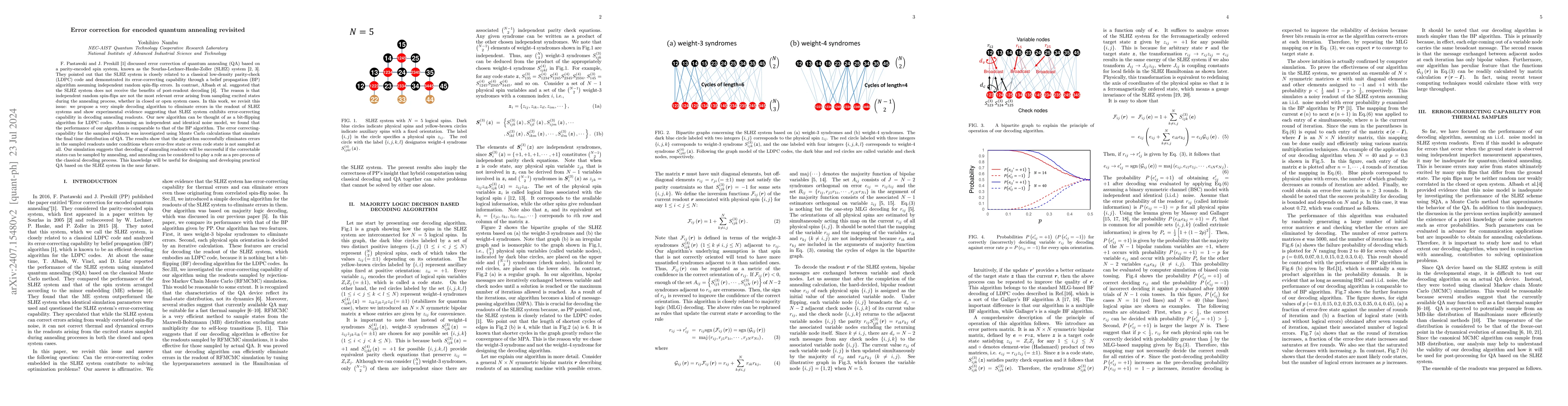 Thumbnail for Error correction for encoded quantum annealing revisited