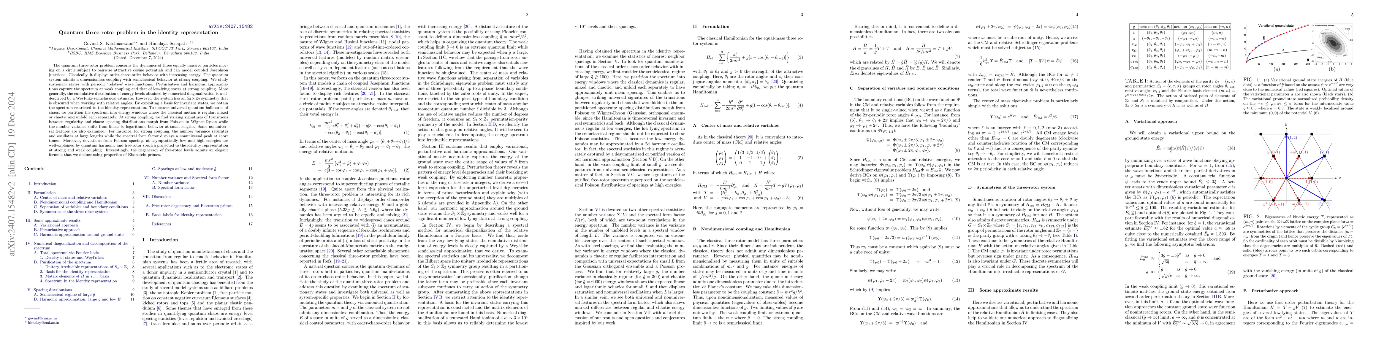 Thumbnail for Quantum three-rotor problem in the identity representation