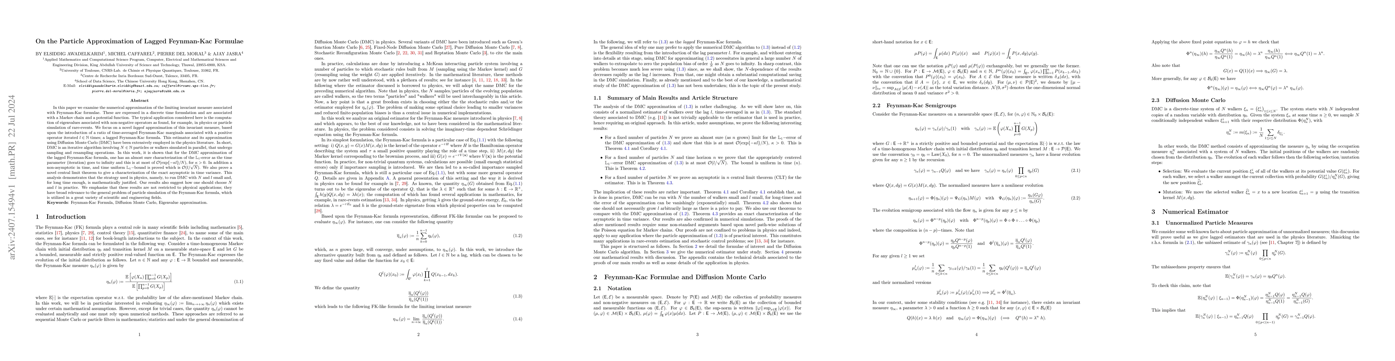 Thumbnail for On the Particle Approximation of Lagged Feynman-Kac Formulae