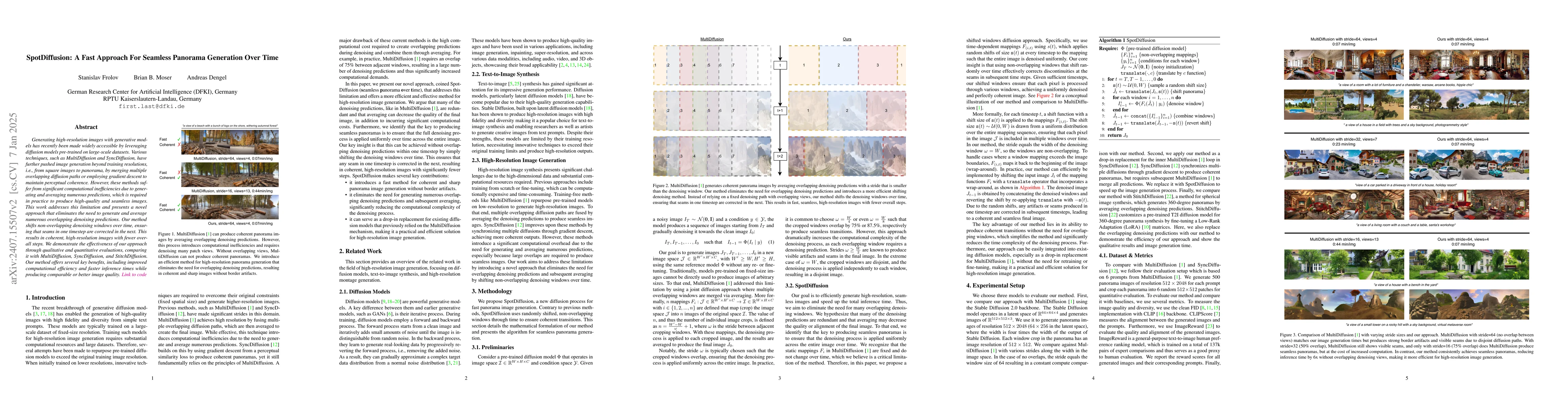 Thumbnail for SpotDiffusion: A Fast Approach For Seamless Panorama Generation Over
  Time