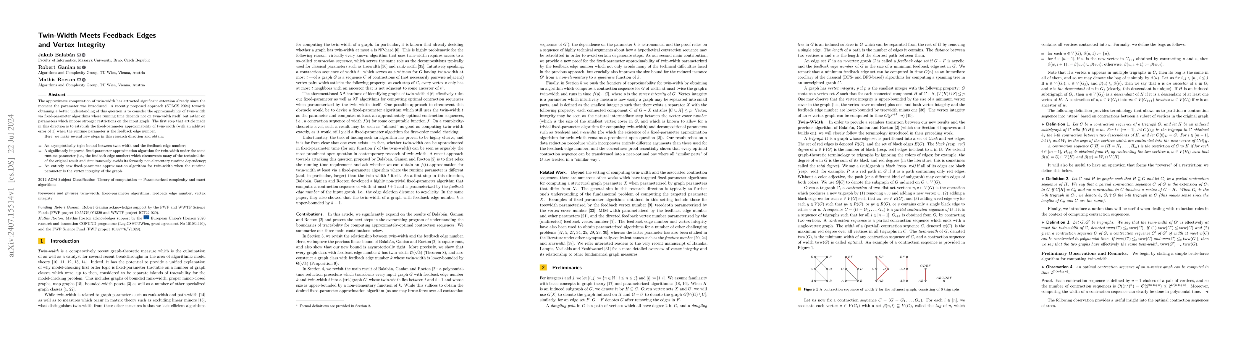 Thumbnail for Twin-Width Meets Feedback Edges and Vertex Integrity