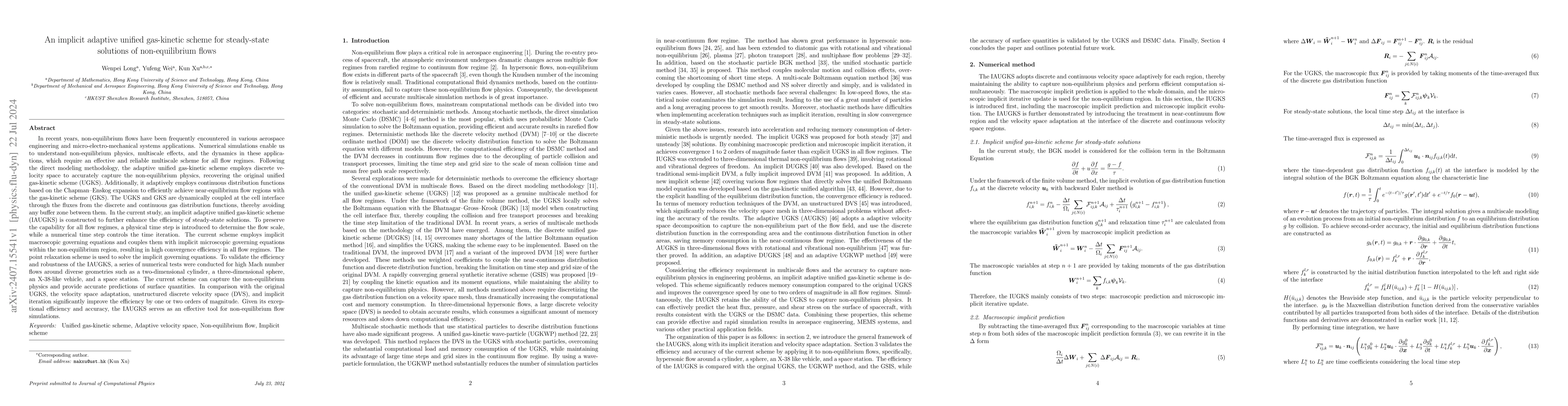 Thumbnail for An implicit adaptive unified gas-kinetic scheme for steady-state
  solutions of non-equilibrium flows