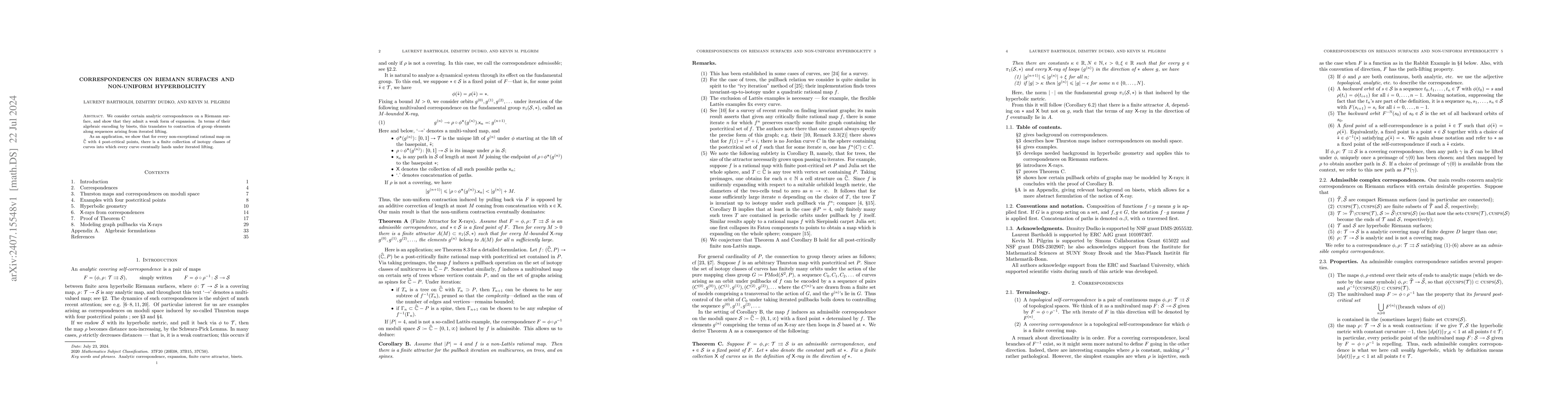 Thumbnail for Correspondences on Riemann surfaces and non-uniform hyperbolicity