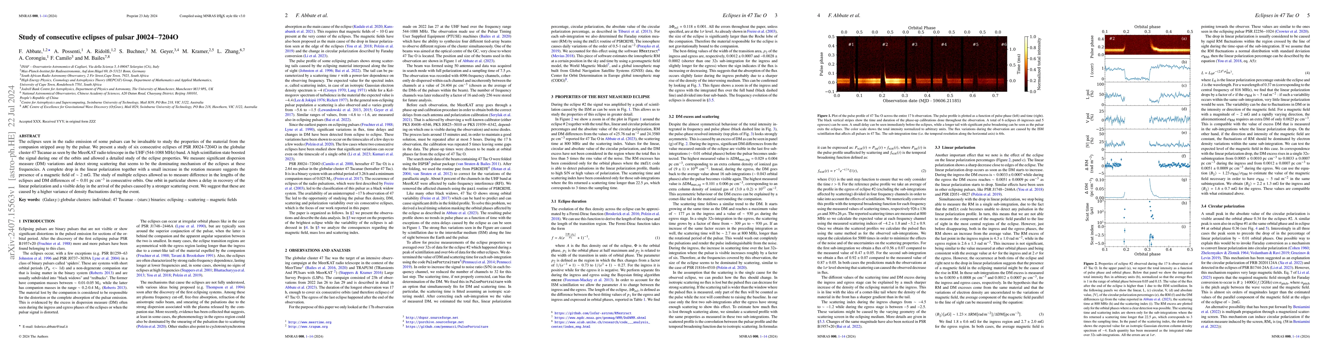 Thumbnail for Study of consecutive eclipses of pulsar J0024$-$7204O